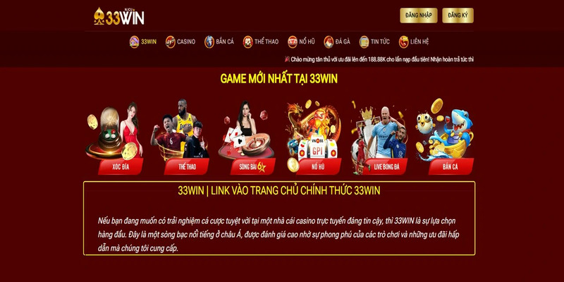 Truy cập link vào nhà cái chuẩn để bắt đầu tham gia tại nổ hũ 33Win